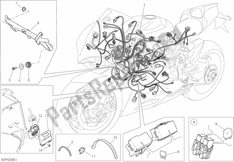 All parts for the Wiring Harness of the Ducati Superbike 1299S ABS USA 2015